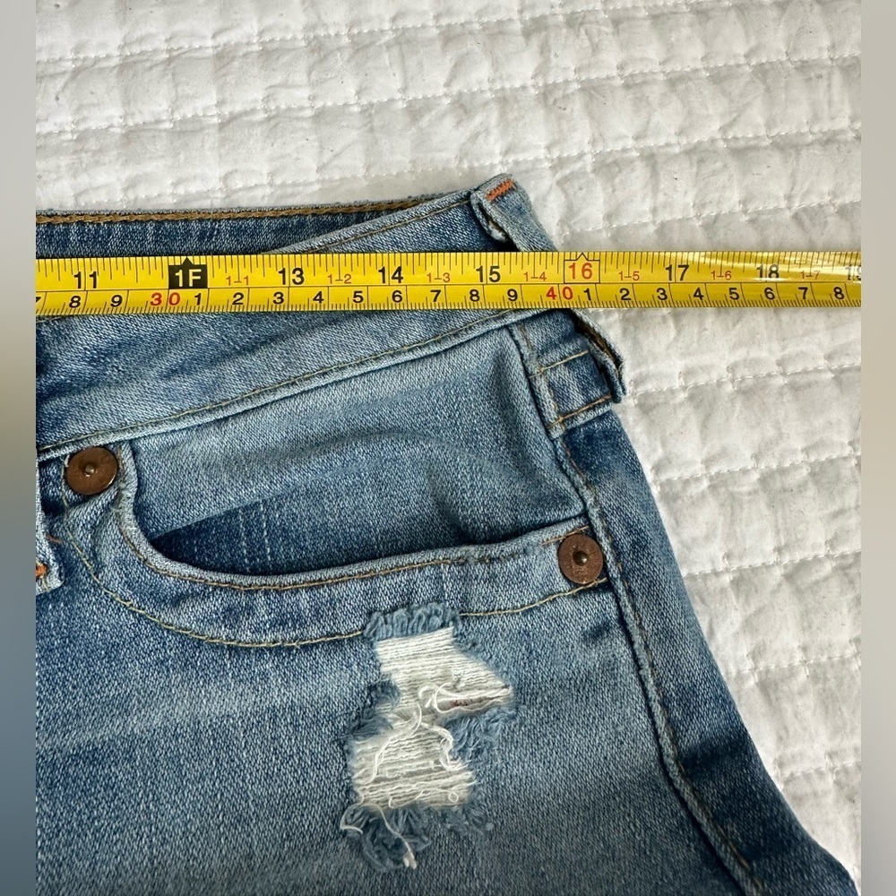 358 True Religion Becky Y2K Low Rise Bootcut Distressed Jeans sz 29 - Picture 9 of 9
